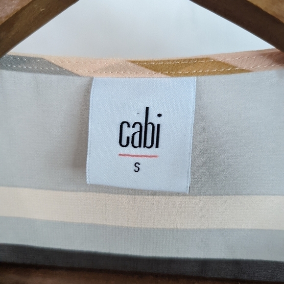 CAbi Tank Blouse Striped Pink Blue Layered 3275 V-Neck Summer - Picture 7 of 10